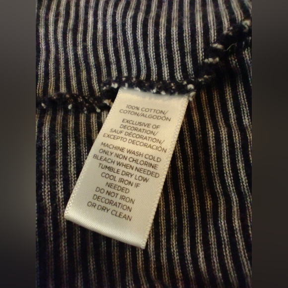 LOFT Striped Embroidered Bell Sleeve Peasant Boho Hippie Top Large - Picture 9 of 10